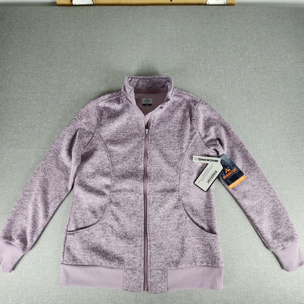 NEW Ridgecut Toughwear Womens Medium Fleece Sweater Jacket Lavender Full-Zip NWT